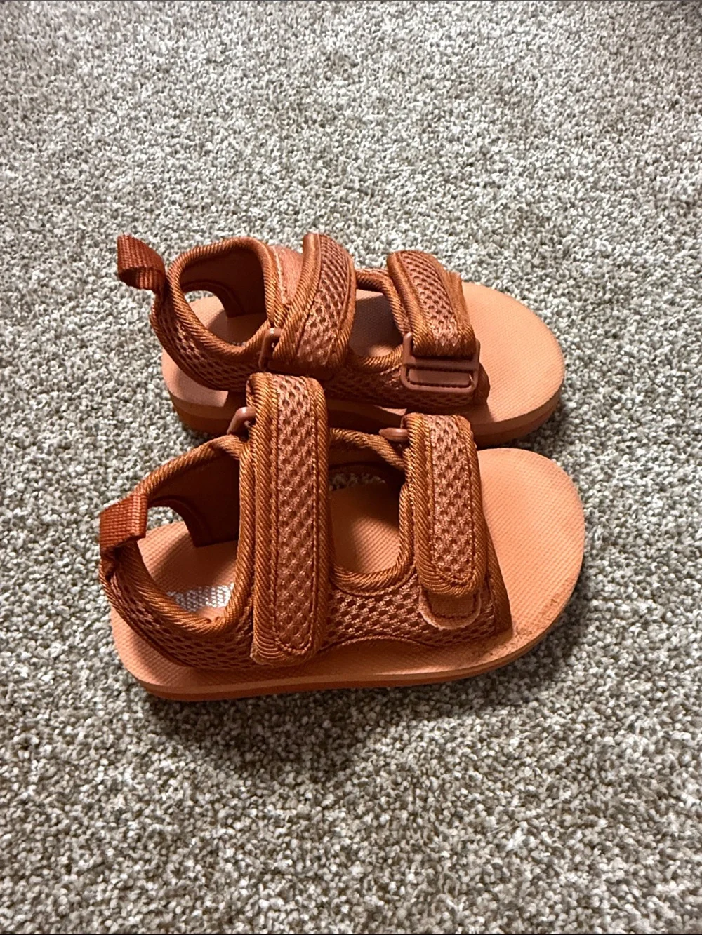 fabkids Orange Mesh Hook-and-Loop Kids' Sandals